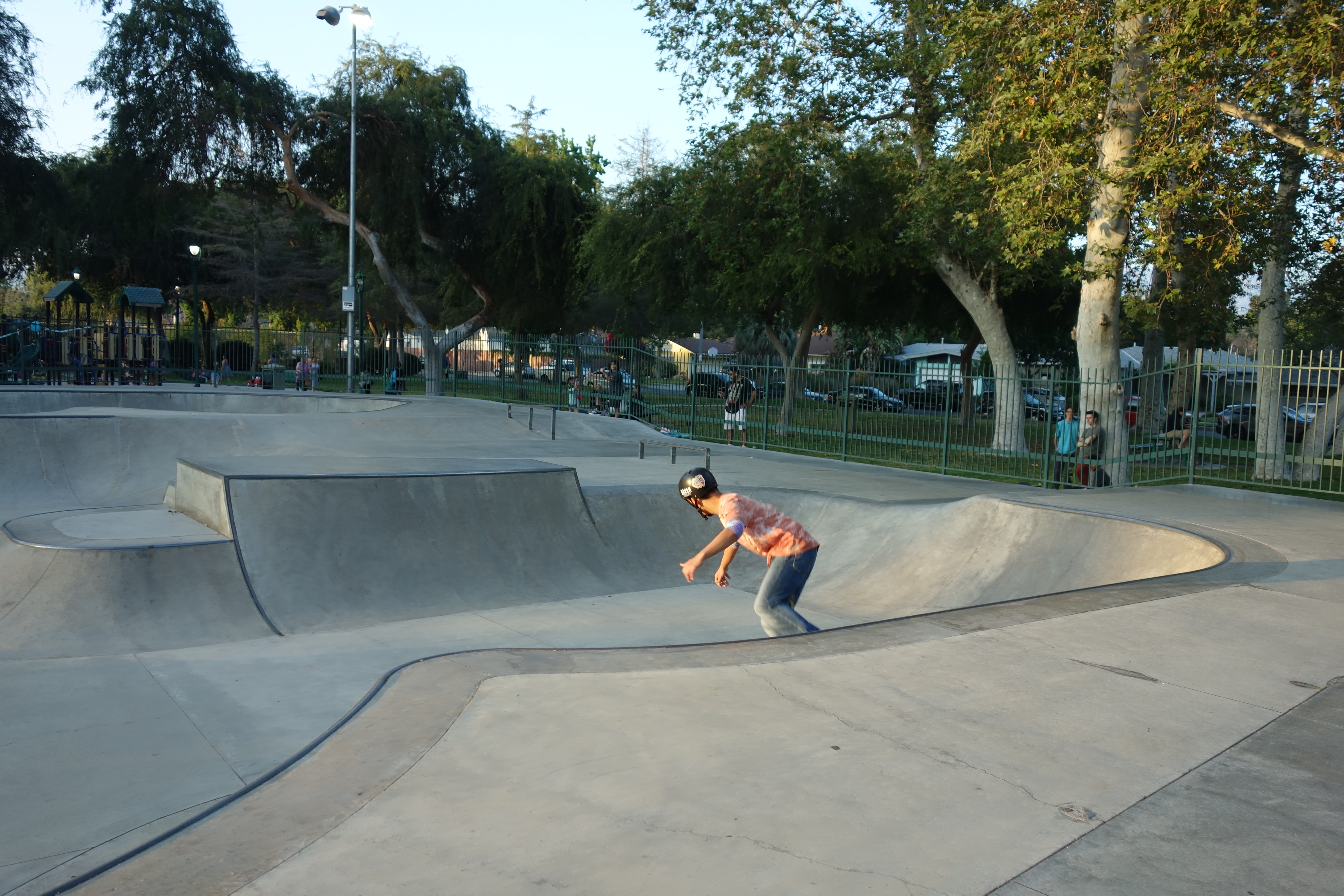 Two BMX bicycle participants are at Valley Skate Park in Burbank, CA.