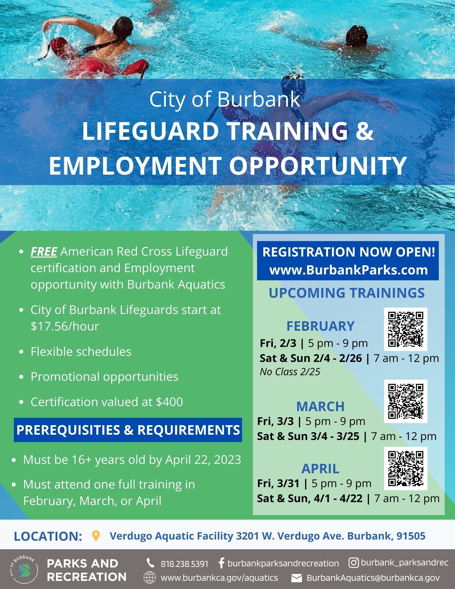 Aquatics Parks & Recreation City of Burbank