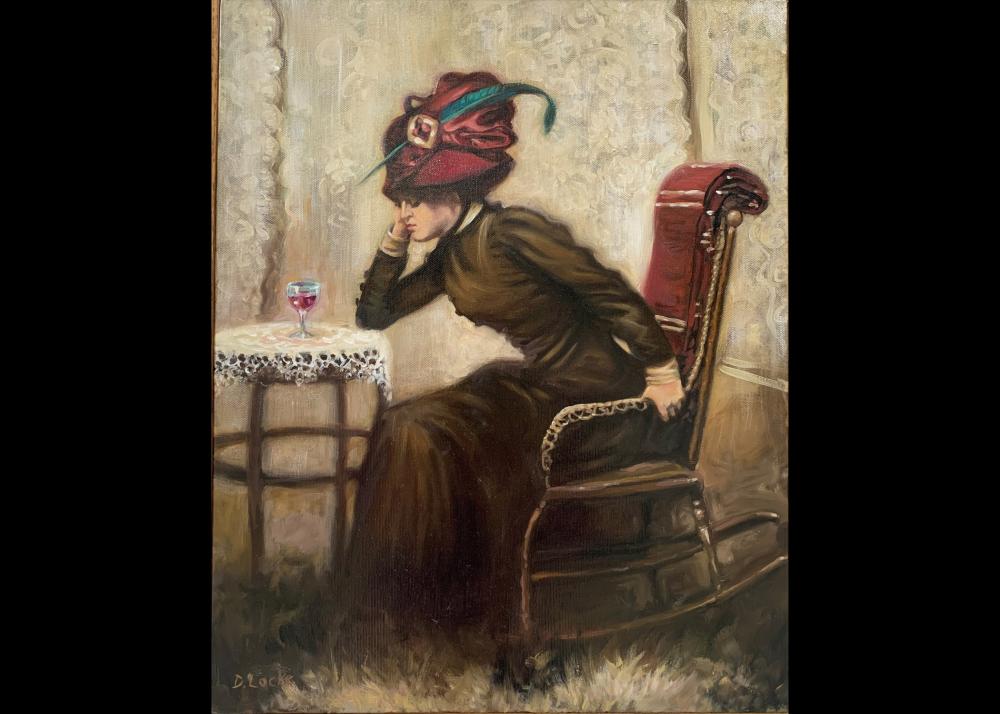Don Locke- Lady with Crimson Hat Image