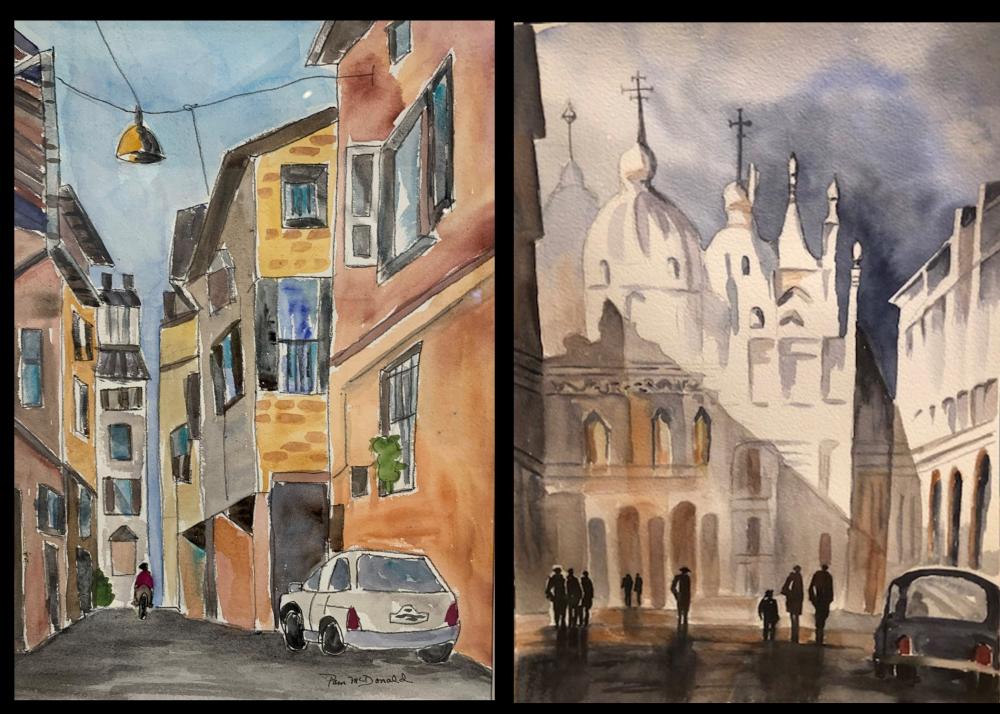 Pam McDonald Watercolor Cityscapes Image