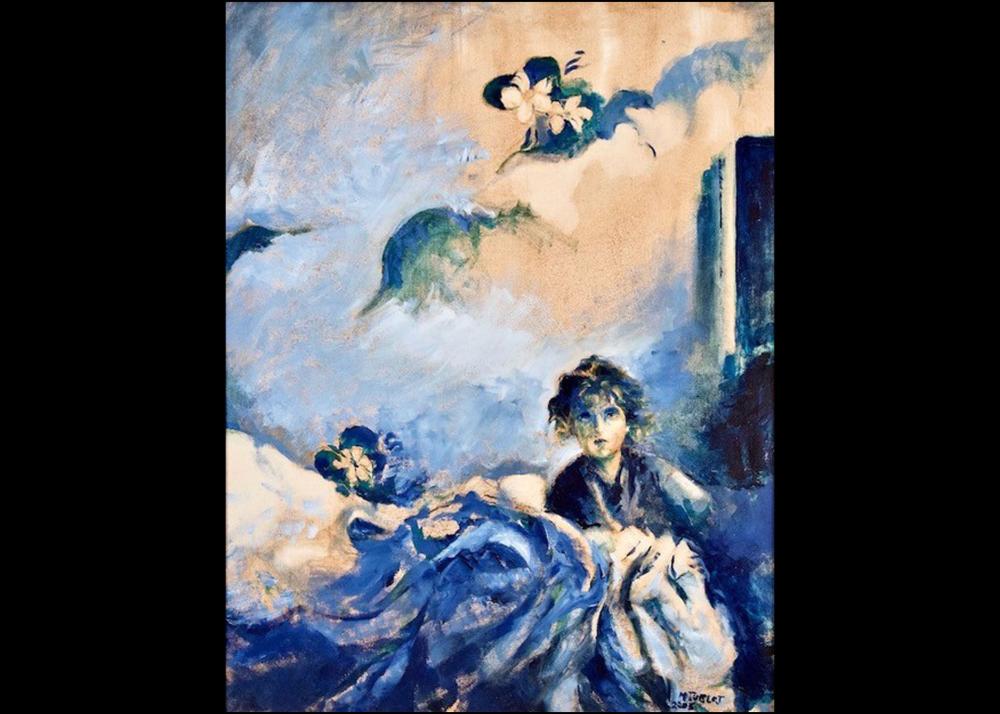Girl Blue Fabric Image