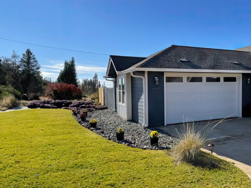 Suburban house with landscaping