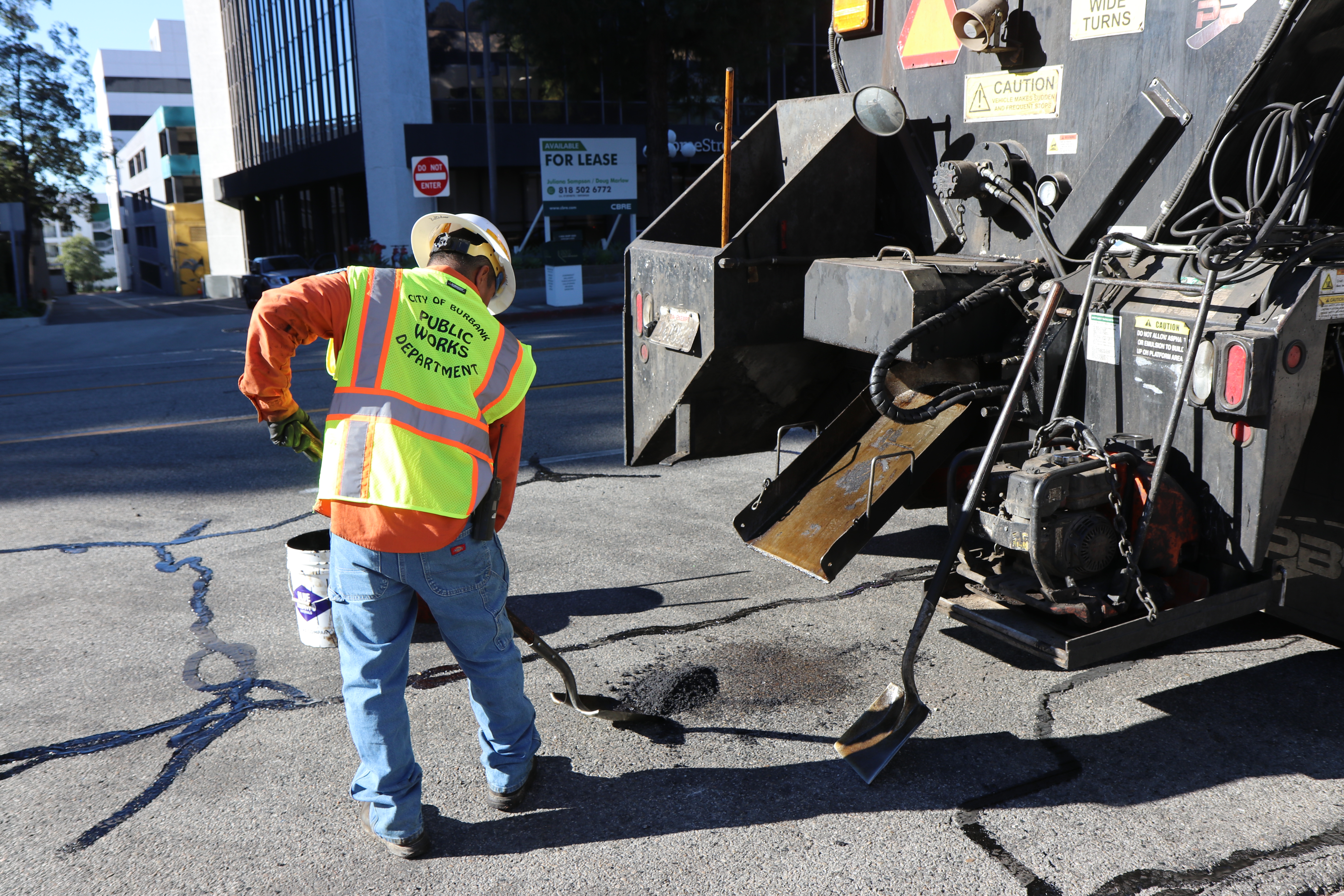 Public Works crews fixing potholes