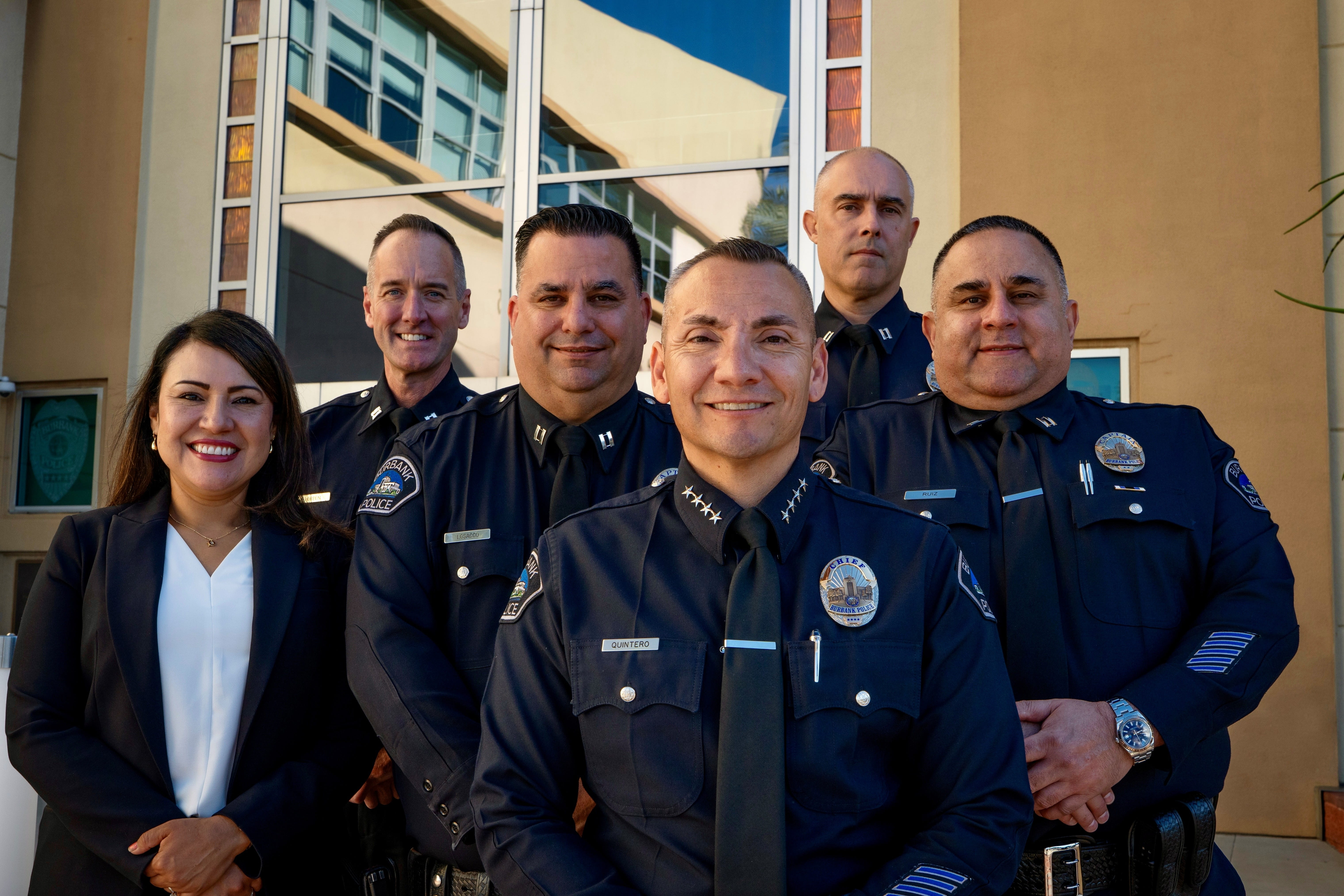 Glass plaque of Burbank Police Command Staff