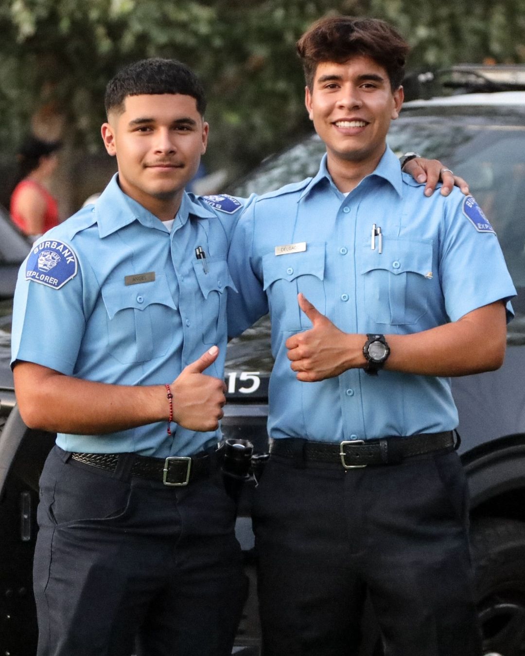 Smiling members of Burbank's Explorers program